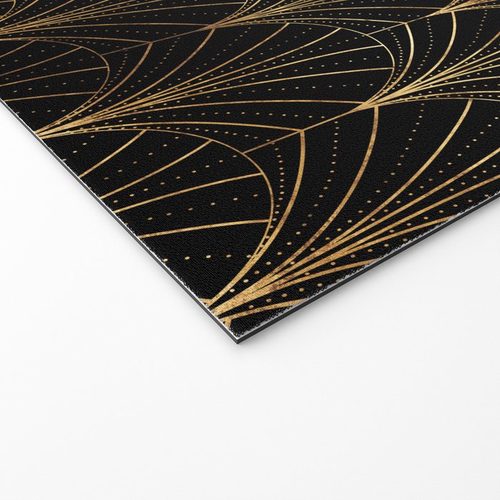 Art Deco Waterfalls // Black Luxe Welcome Mat Gallery Image 2