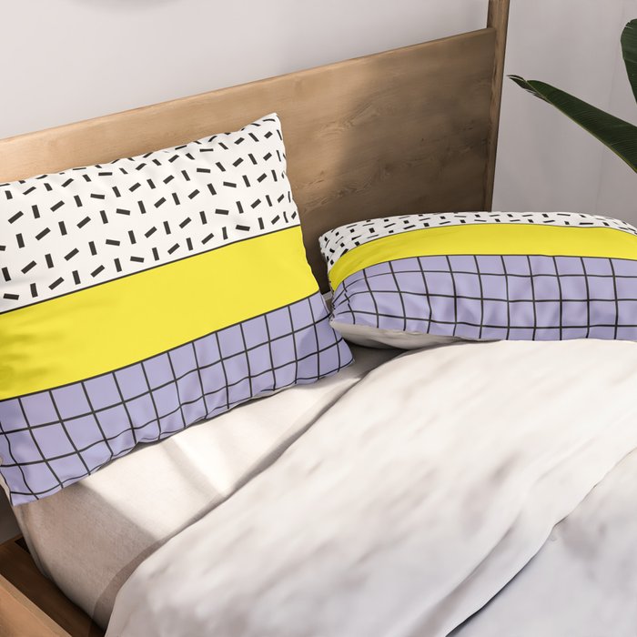 Memphis Pattern 30 / 80s - 90s Retro Pillow Sham Gallery Image 2