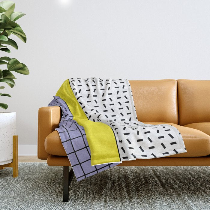 Memphis Pattern 30 / 80s - 90s Retro Throw Blanket Gallery Image 1