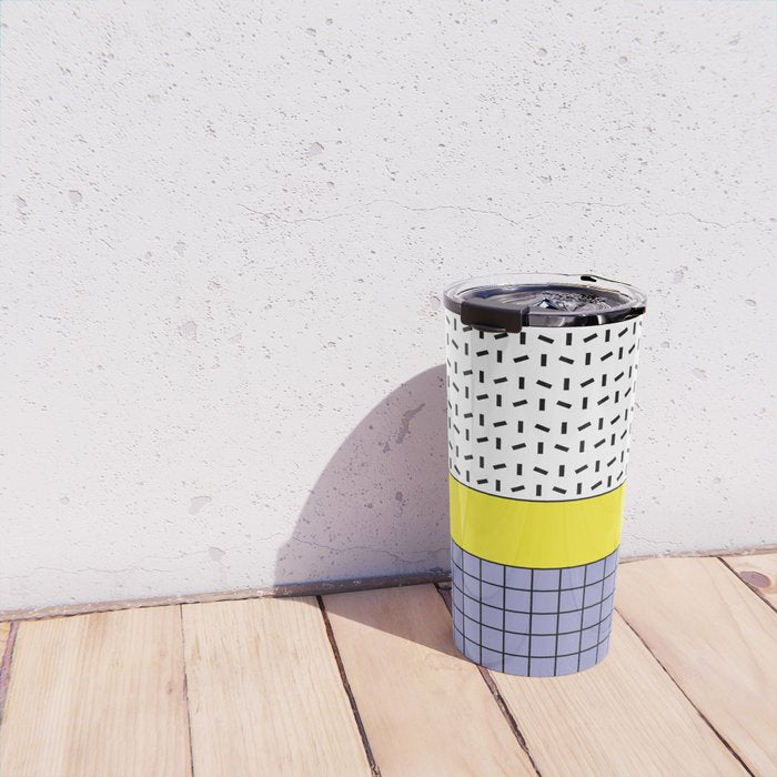 Memphis Pattern 30 / 80s - 90s Retro Travel Mug Gallery Image 4