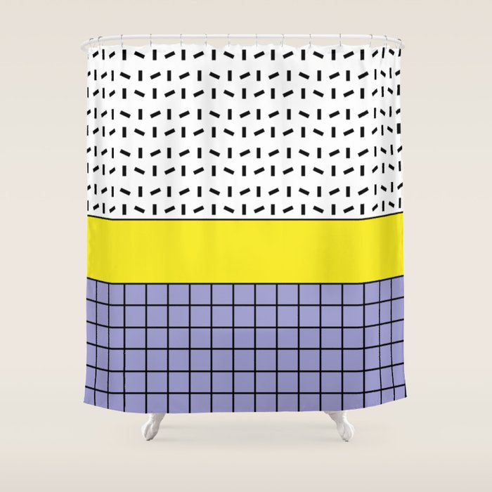 Memphis Pattern 30 / 80s - 90s Retro Shower Curtain Gallery Image 1