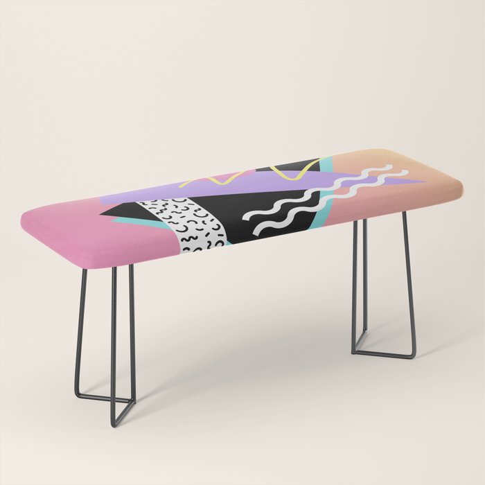 Memphis pattern 95 - 80s / 90s Retro Bench Gallery Image 1