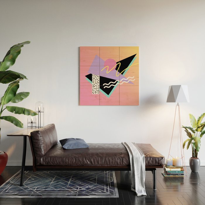 Memphis pattern 95 - 80s / 90s Retro Wood Wall Art Gallery Image 2