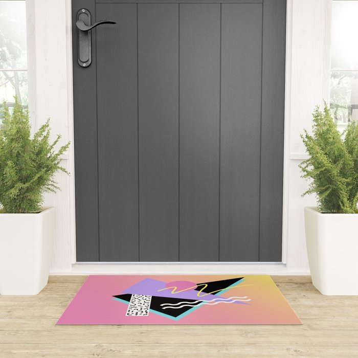 Memphis pattern 95 - 80s / 90s Retro Welcome Mat Gallery Image 3