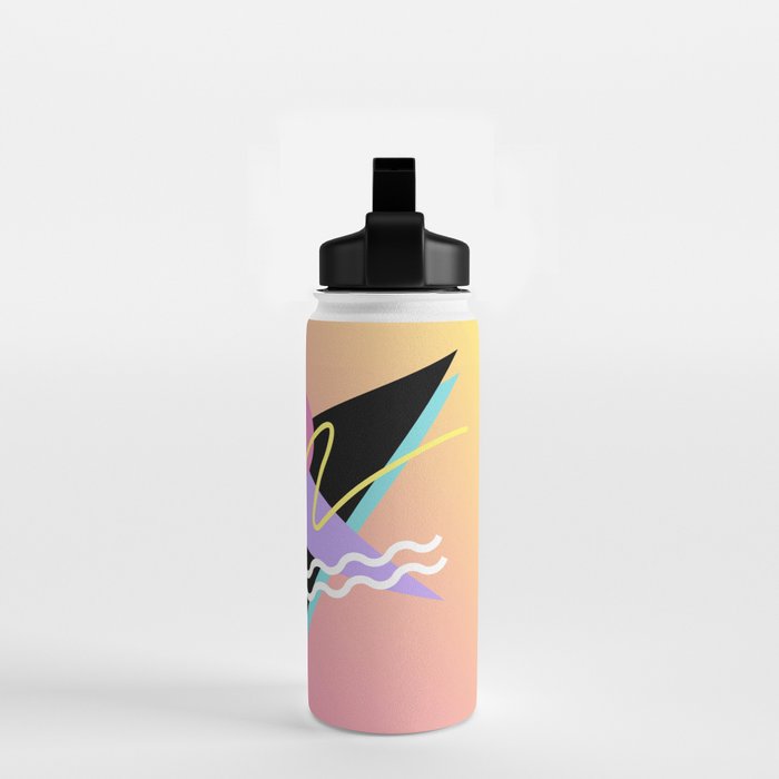 Memphis pattern 95 - 80s / 90s Retro Water Bottle Gallery Image 2
