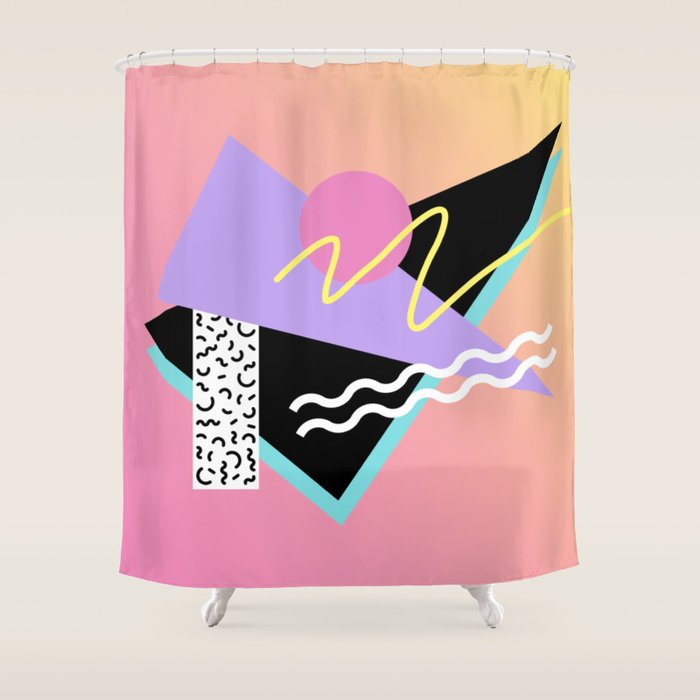 Memphis pattern 95 - 80s / 90s Retro Shower Curtain Gallery Image 1