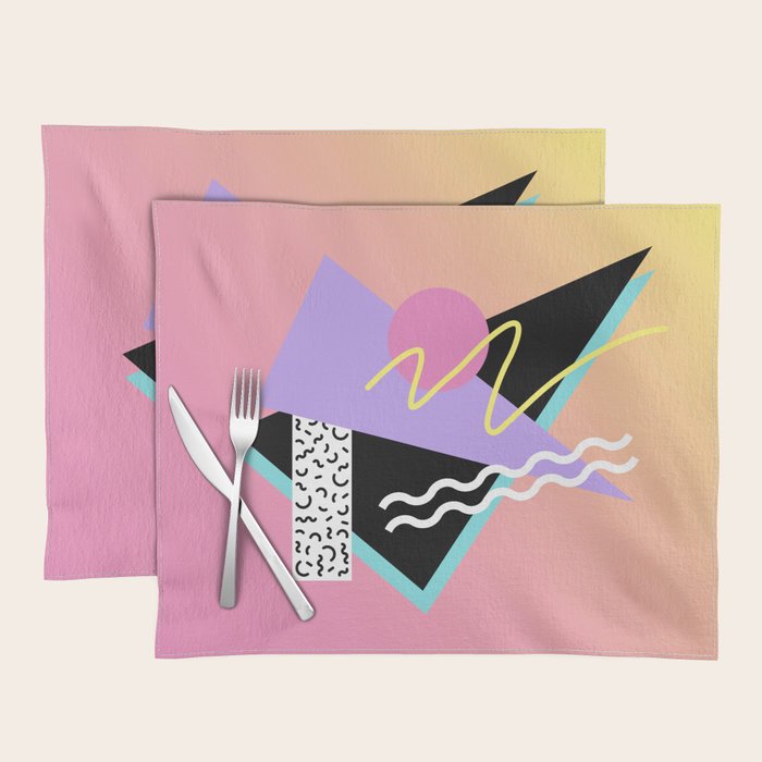 Memphis pattern 95 - 80s / 90s Retro Placemat Gallery Image 1
