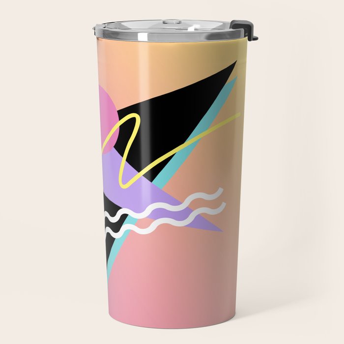Memphis pattern 95 - 80s / 90s Retro Travel Mug Gallery Image 2