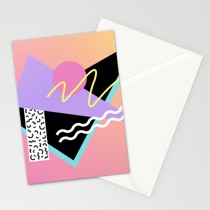 Memphis pattern 95 - 80s / 90s Retro Stationery Card Gallery Image 2