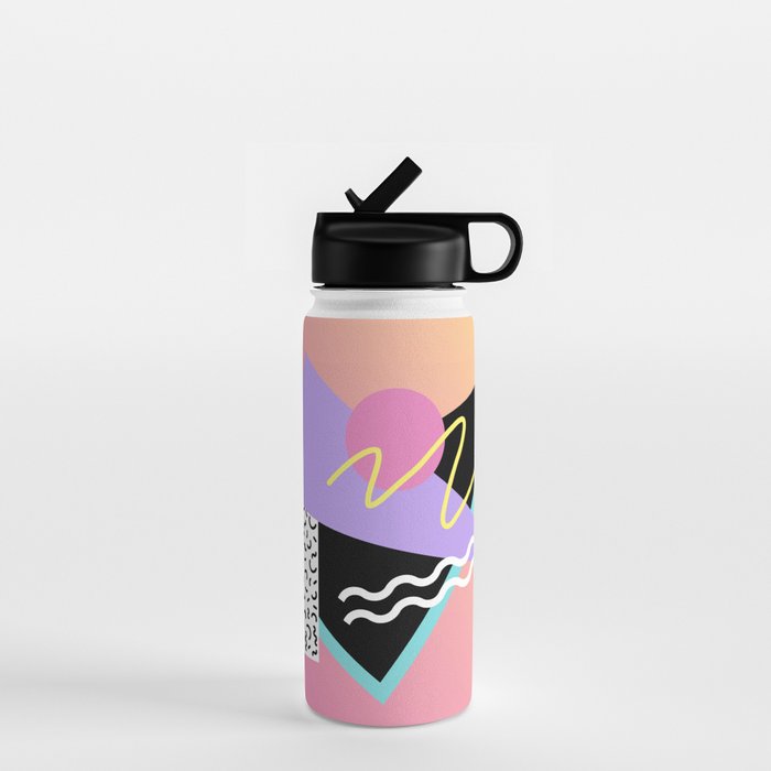 Memphis pattern 95 - 80s / 90s Retro Water Bottle Gallery Image 1