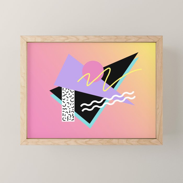 Memphis pattern 95 - 80s / 90s Retro Mini Art Print Gallery Image 1