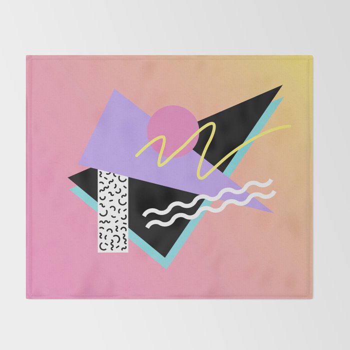 Memphis pattern 95 - 80s / 90s Retro Throw Blanket Gallery Image 2