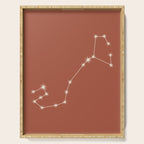 Scorpio Zodiac Star Constellation Line Art Terracotta Red Serving Tray Gallery Image 1