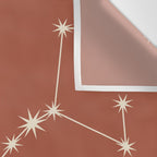 Scorpio Zodiac Star Constellation Line Art Terracotta Red Wall Tapestry Gallery Image 3