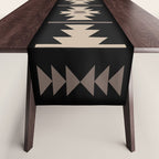 Southwestern Pattern 132 Black and Beige Table Runner Gallery Image 1