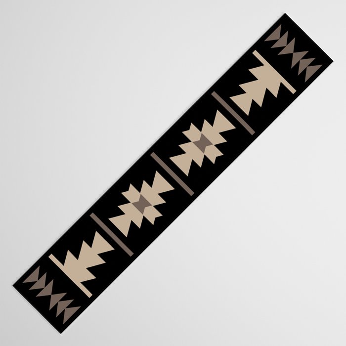 Southwestern Pattern 132 Black and Beige Table Runner Gallery Image 3