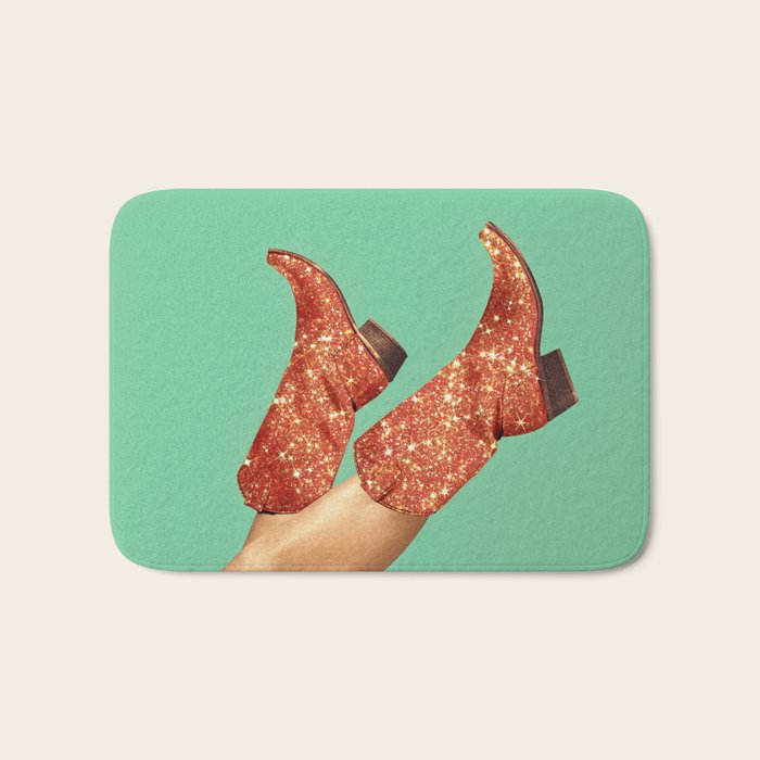 These Boots - Glitter Showgirl Orange Bath Mat Gallery Image 1