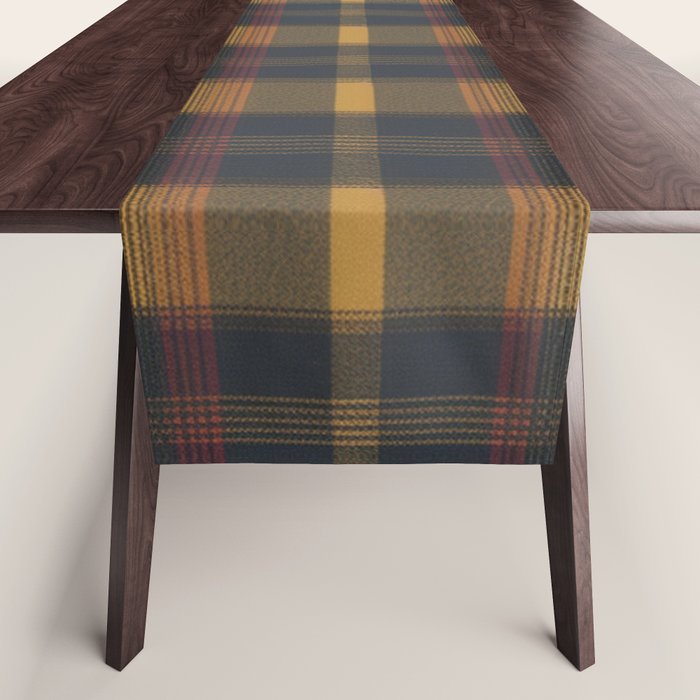 Warm Earthy Plaid Pattern Table Runner Gallery Image 1