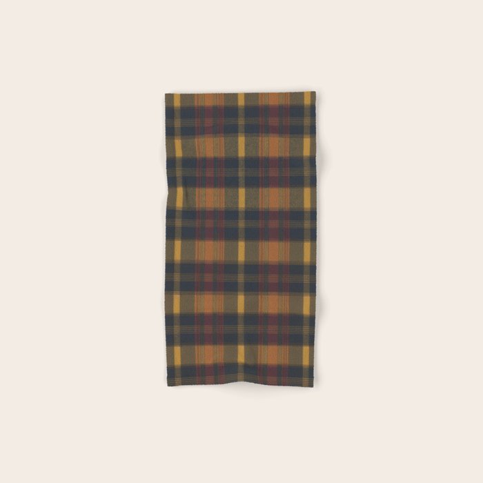 Warm Earthy Plaid Pattern Bath Towel Gallery Image 1