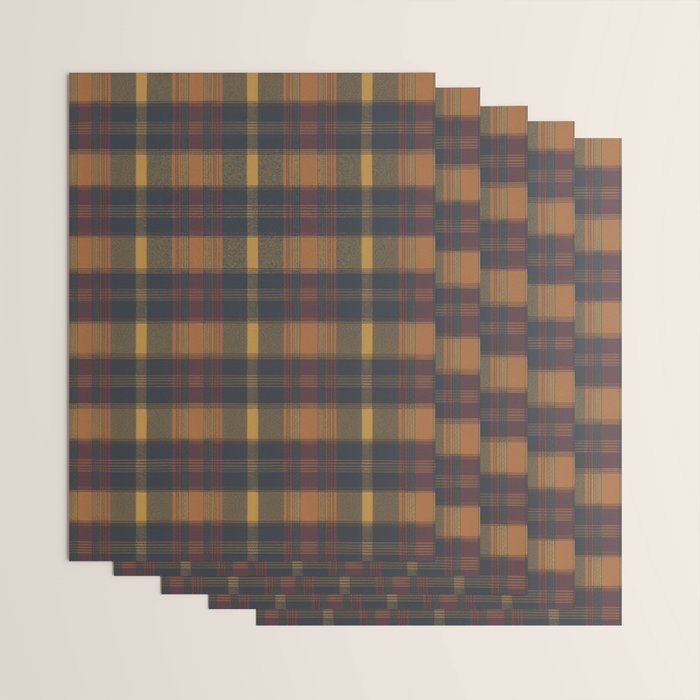 Warm Earthy Plaid Pattern Wrapping Paper Gallery Image 3