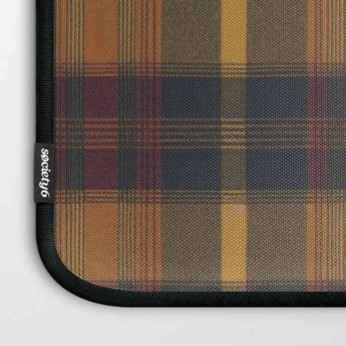 Warm Earthy Plaid Pattern Laptop Sleeve Gallery Image 3