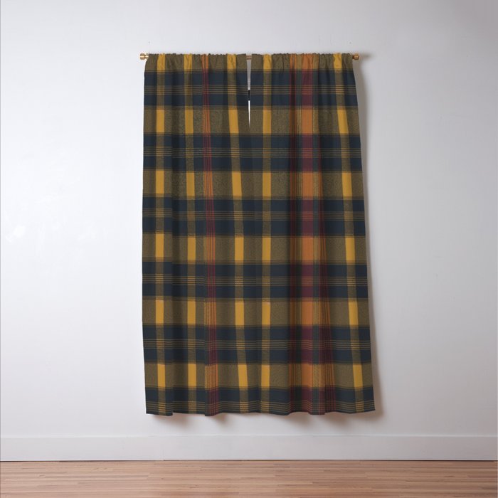 Warm Earthy Plaid Pattern Window Curtain Gallery Image 3