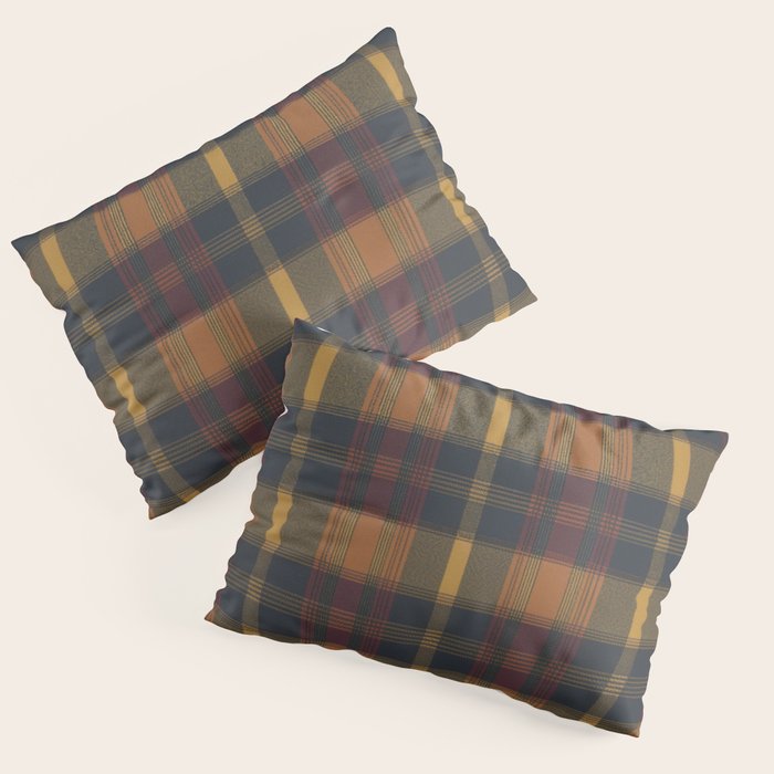 Warm Earthy Plaid Pattern Pillow Sham Gallery Image 1