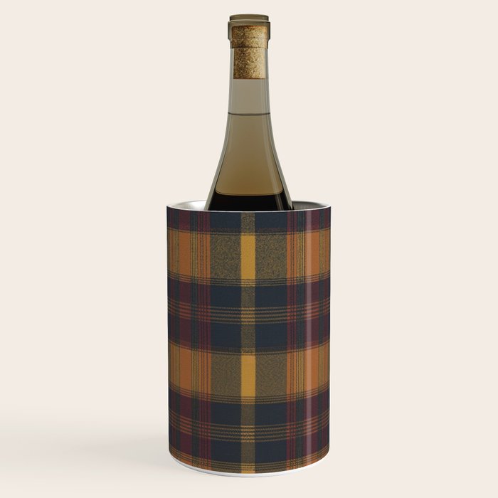 Warm Earthy Plaid Pattern Wine Chiller Gallery Image 1