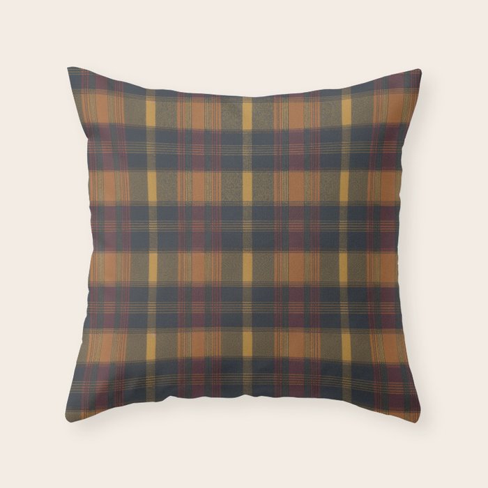 Warm Earthy Plaid Pattern Throw Pillow Gallery Image 6