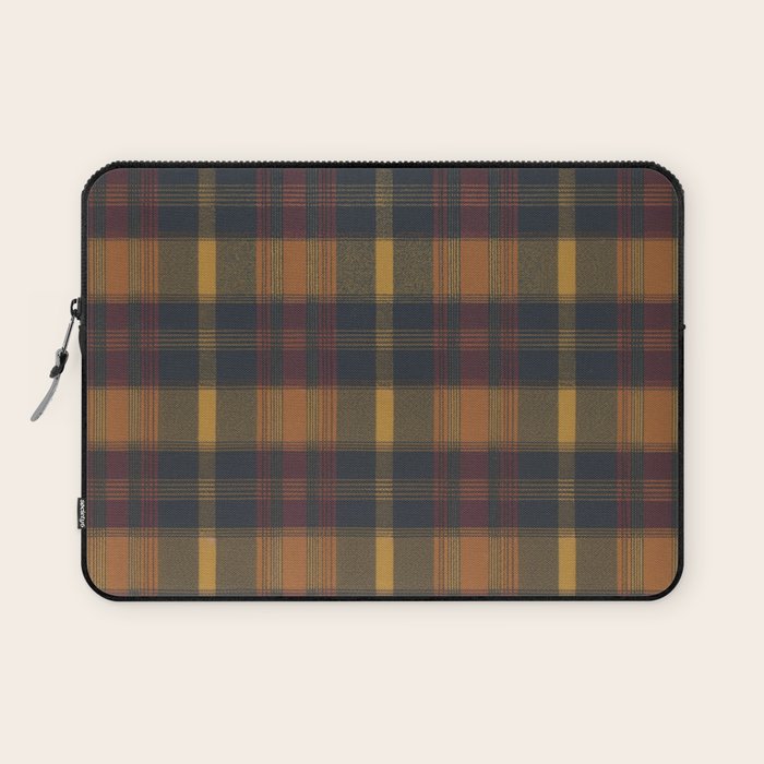 Warm Earthy Plaid Pattern Laptop Sleeve Gallery Image 1