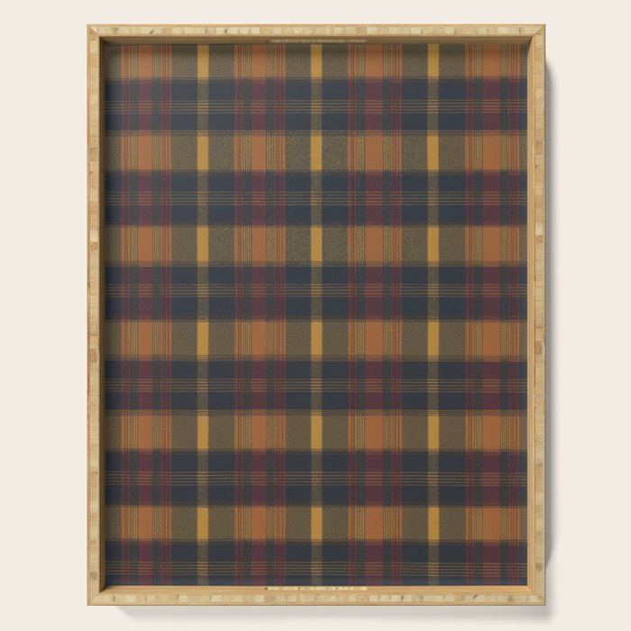 Warm Earthy Plaid Pattern Serving Tray Gallery Image 1