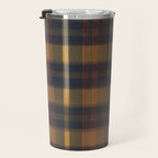 Warm Earthy Plaid Pattern Travel Mug Gallery Image 3