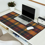Warm Earthy Plaid Pattern Desk Mat Gallery Image 2