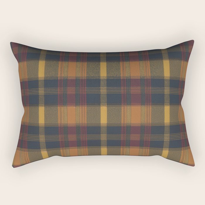 Warm Earthy Plaid Pattern Rectangular Pillow Gallery Image 2