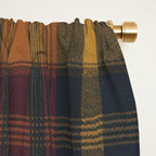 Warm Earthy Plaid Pattern Window Curtain Gallery Image 2