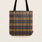 Warm Earthy Plaid Pattern Tote Bag Gallery Image 1