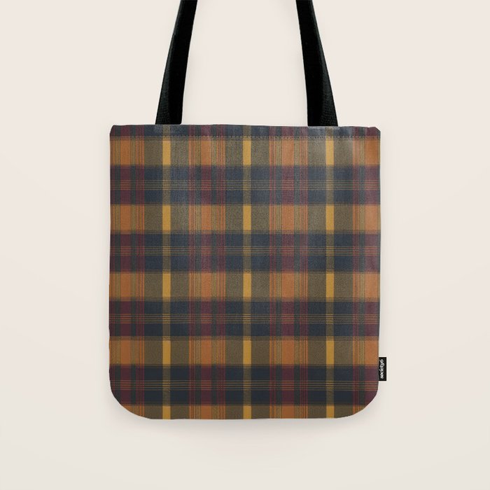 Warm Earthy Plaid Pattern Tote Bag Gallery Image 1