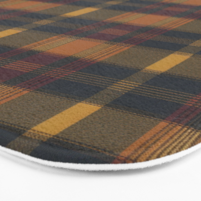 Warm Earthy Plaid Pattern Bath Mat Gallery Image 3