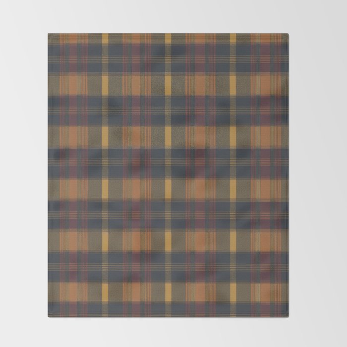 Warm Earthy Plaid Pattern Throw Blanket Gallery Image 2