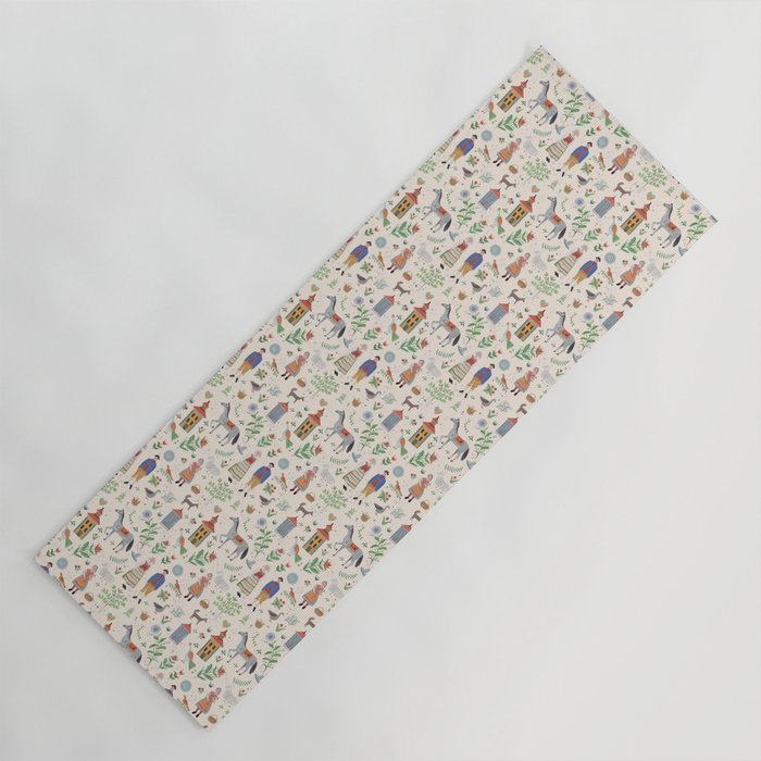 Swedish Folk Art Yoga Mat Gallery Image 1