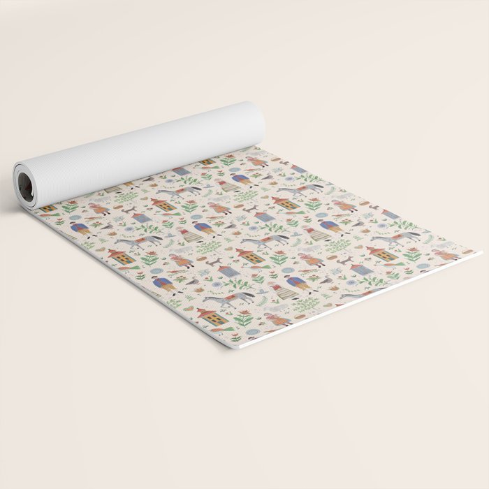 Swedish Folk Art Yoga Mat Gallery Image 2