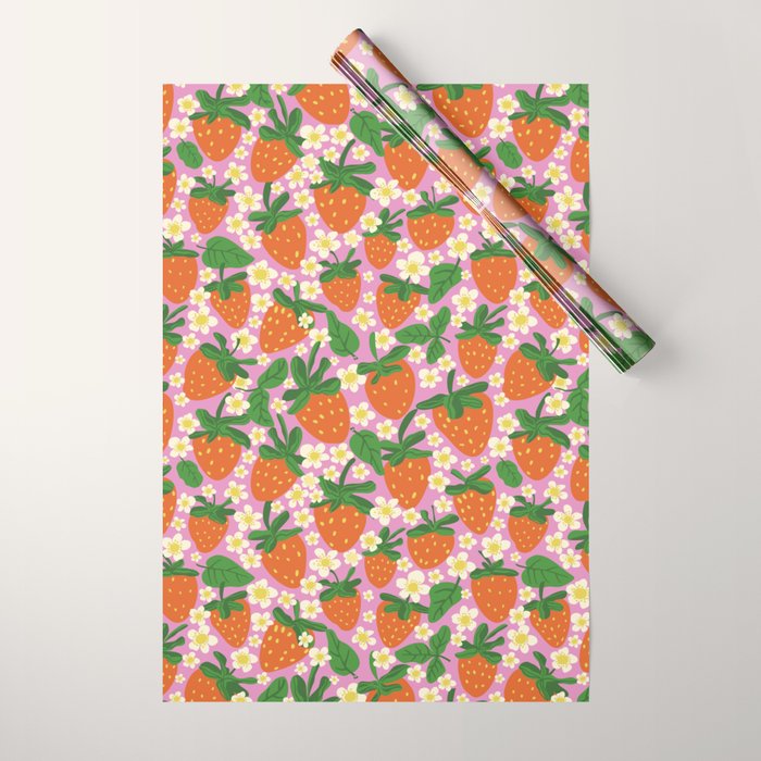 Strawberries Wrapping Paper Gallery Image 1