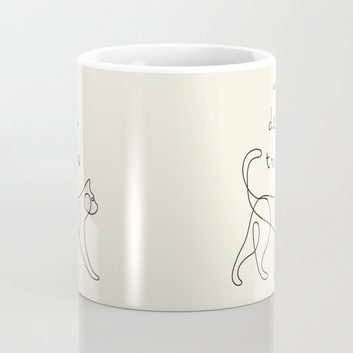 Un Deux Trois Cat / Minimalist Line Drawing Coffee Mug Gallery Image 4