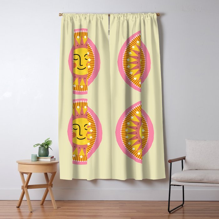 Smiling Sleeping Sun Face Window Curtain Gallery Image 5