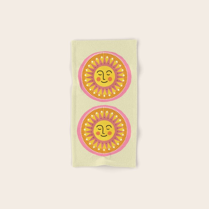 Smiling Sleeping Sun Face Bath Towel Gallery Image 1