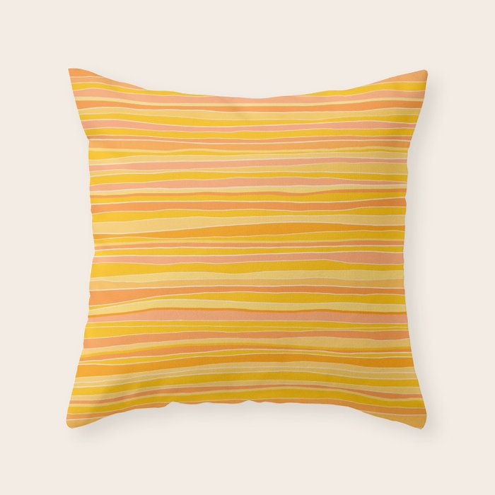 Sunshine Stripes Throw Pillow Gallery Image 1