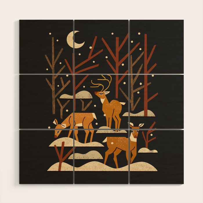 Wild Wood Deer Wood Wall Art Gallery Image 1