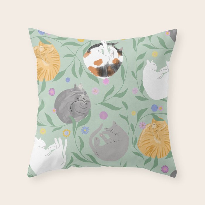 Cat Nap Throw Pillow Gallery Image 6
