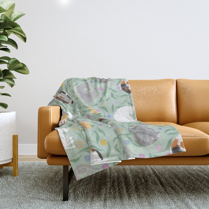 Cat Nap Throw Blanket