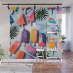 Nothing is Impopsicle. Rainbow Popsicles Fun Colorful Food, Ice Cream Ice Candy Celebration, Tropical Palm Summer Happy Positivity, Joy Cold Eclectic Boho Wall Mural Gallery Image 1